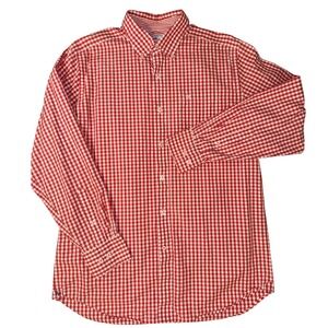 Southern Tide Mens Coral White Gingham Classic Fit Button Down Shirt Size M